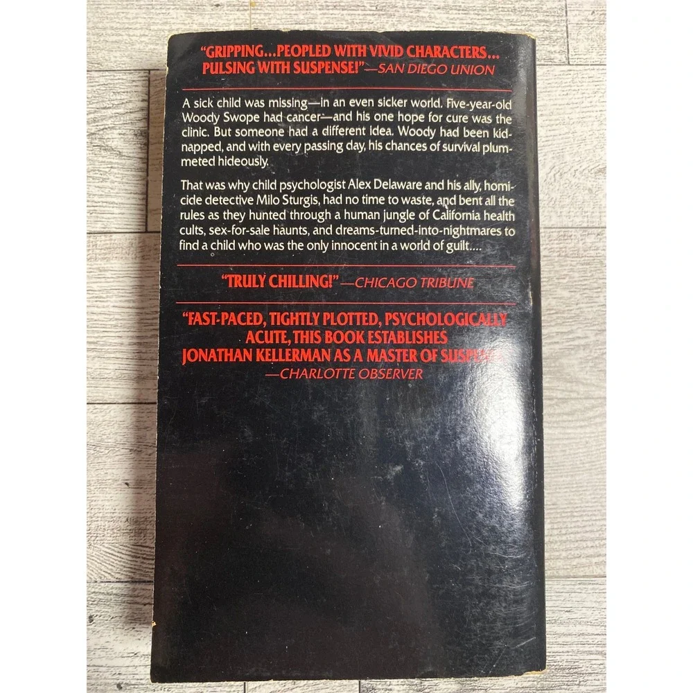 Blood Test Jonathan‎ Kellerman Paperback psychological Thriller Novel 1987